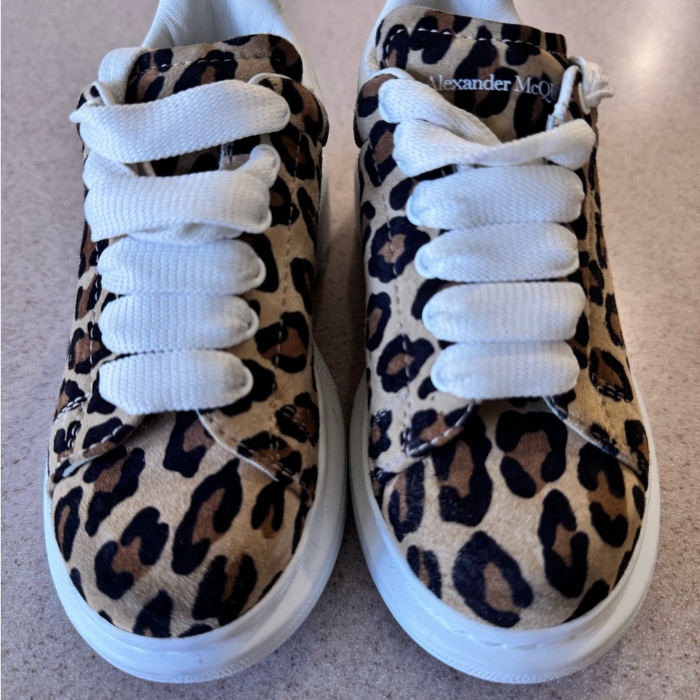 Alexander McQueen Kids Tan and Black Leopard Sneakers